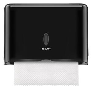 Стенен диспенсер за хартиени кърпи ZZ - черен