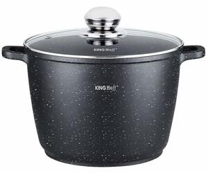 Тенджера KingHoff KH 1599, вместимост 10 l, 28 cm диаметър, алуминий, капак, черна