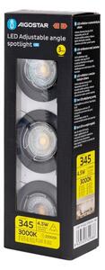 Aigostar - Комплект 3x LED вградени осветителни тела 1xGU10/4,5W/230V 3000K черни