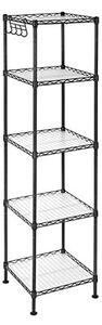Рафт за съхранение, Songmics, 100 кг, LGR23BK, Черен, 30 x 30 x 123 см