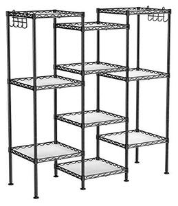 Рафт за съхранение, Songmics, 100 кг, LGR23BK, Черен, 30 x 30 x 123 см