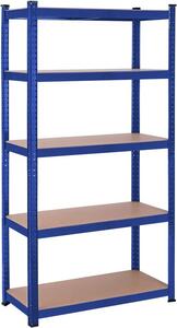 Рафт Songmics с 5 рафта, 40 x 90 x 180 см, синьо, GLR040Q01