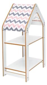 Монтесори рафт Zoilen бяло-розов mdf 57x34x70 cm