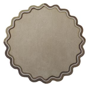 Ръчно изработен вълнен кръгъл килим в естествен цвят ø 180 cm Leo Scallop – Flair Rugs