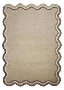 Ръчно изработен вълнен килим в естествен цвят 120x170 cm Leo Scallop – Flair Rugs