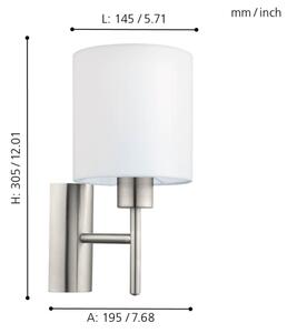 Eglo 94924 - Аплик PASTERI 1xE27/60W/230V