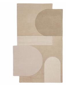 Ръчно изработен вълнен килим в естествен цвят 120x180 cm Lozenge – Flair Rugs