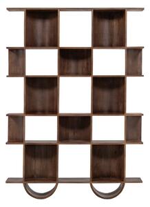 Тъмнокафява библиотека от масивно манго 130x180x35 cm Sinne – WOOOD