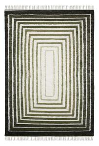 Зелен ръчно изработен килим със смес от вълна 140x200 cm Boucle Frame – Flair Rugs