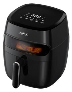 Фритюрник Air Fryer Rosberg R51980CA, 1350W, 5.2 л, LED дисплей, Горещ въздух, Таймер, До 200°C, Черен