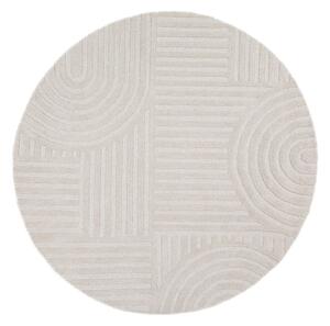 Ръчно изработен вълнен кръгъл килим в цвят слонова кост ø 160 cm Zen Garden – Flair Rugs