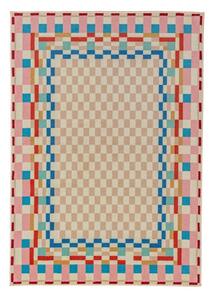 Килим със смес от вълна 140x200 cm Checkered Border – Flair Rugs