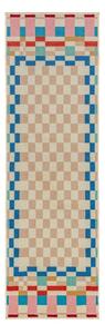 Пътека със смес от вълна 80x300 cm Checkered Border – Flair Rugs