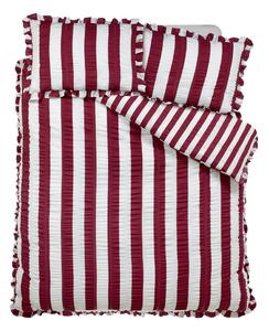 Тъмнолилаво единично спално бельо 135x200 cm Seersucker Frill Stripe – Catherine Lansfield