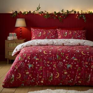 Червено двойно спално бельо 200x200 cm Christmas Enchanted Twilight – Catherine Lansfield