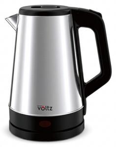 Електрическа кана Oliver Voltz OV51230AB, 1500W, 1.8 л, 360° основа, Корпус от неръждаема стомана, Инокс/черен