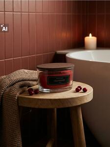 Sinsay - Ароматна свещ с дървен фитил Cranberry - кларет