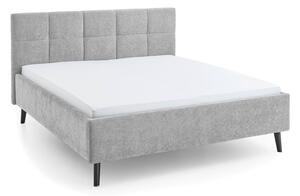Сиво двойно легло 180x200 cm тапицирано без ламелно дъно Nova – Meise Möbel