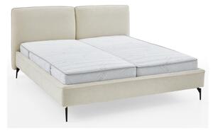 Двойно легло 200x200 cm тапицирано без ламелно дъно в цвят слонова кост Infinity – Meise Möbel