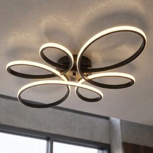 Trio Lighting Светодиодна лампа за таван Fly, матово черно, 3 000 K, 83 cm x 45 cm, Затъмняване, Черен, Дневна/трапезария, Метал, Модерен