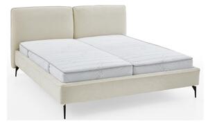 Двойно легло 160x200 cm тапицирано без ламелно дъно в цвят слонова кост Infinity – Meise Möbel