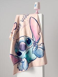 Sinsay - Памучна кърпа Stitch - пастелнорозово