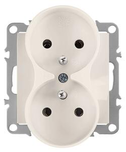 Двоен контакт със заземяване OSTE JNH002-G Beige