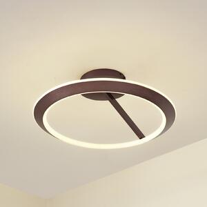 Lucande LED таванска лампа Eldra, кафеникаво кафяво, Ø 55 cm, CCT, Затъмняване, Кафяв / ръждив, Дневна/трапезария, Метал, Модерен