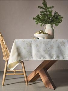 Sinsay - Коледна покривка със звезди, снежинки и метализирана нишка - кремав