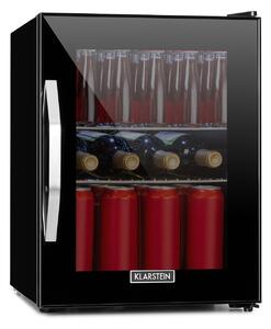 Klarstein Beersafe М Onyx, охладител за напитки, D, LED, 2 метални решетки, стъклена врата, onyx
