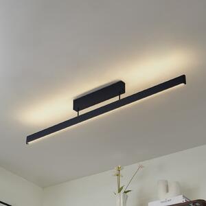 Lucande Smart LED таванска лампа Mylosh, черна, CCT, Tuya, Затъмняване, Черен, Дневна/трапезария, Алуминий, Модерен