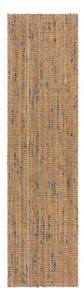 Синьо-естествена ръчно изработена ютена пътека 60x300 cm Jute Boucle Blue – Flair Rugs
