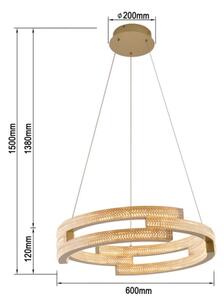 LED полилей с кабелно окачване TARJA LED/36W/230V 3000/4000/6000K Ø 60 см златен