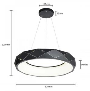 LED полилей на кабел REUS LED/36W/230V 4000K Ø 61 см черен