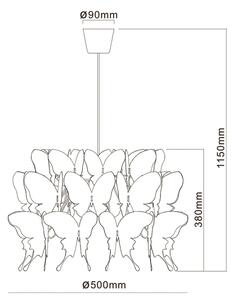 Детски полилей FARFALLA 1xE27/60W/230V бял