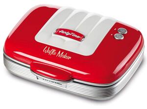 Гофретник Ariete PARTY TIME 1973/00, 700W, Незалепващо покритие, 2 плочи, Заключване, Червен