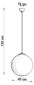 Sollux SL.0265 - Полилей с кабел UGO 1xE27/15W/230V Ø 40 см бял/лъскав хром