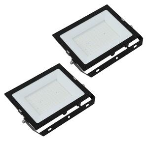 PRIOS Prios LED прожектор за външно осветление Maikel, 150 W, метал, комплект от 2, Черен, Алуминий, Модерен