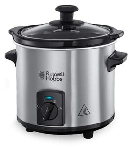 Уред за бавно готвене Slow Cooker Russell Hobbs Compact Home 25570-56, 145W, 2 л, 3 темп. настройки, Керамичен съд, Без BPA и PFAS, Черен/инокс