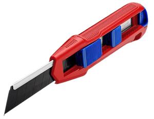 Knipex Макетен нож с магнезиев корпус Cutix, стабилизационна шина и 2 резервни ножчета, - K9010165BK