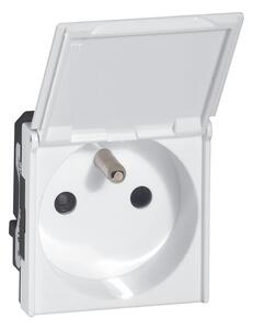 Legrand 077119 Kонтакт 2P+E с капачка Mosaic 2M френски стандарт с автоматични клеми бял - 077119