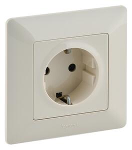Legrand 755741 Контакт Valena Life с рамка 2P+E Schuko 16A, авт. клеми, крем, - 755741