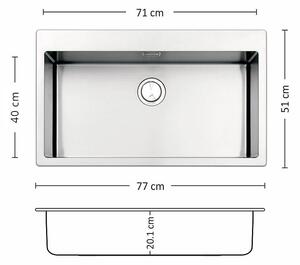 Leks MEGA 770 FI Кухненска мивка за вграждане