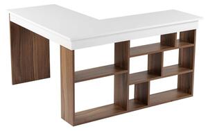 Работна маса с орехов декор 120x130 cm Vesper – Kalune Design