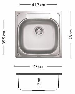 Leks COMPACT 480 SI Кухненска мивка за вграждане