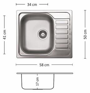 Leks COMPACT 58.1 SI Кухненска мивка за вграждане