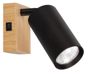 Brilagi - Настенно насочваемо осветително тяло SELE 1xGU10/30W/230V черно/дъбов декор