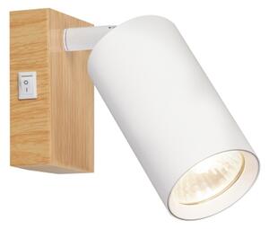 Brilagi - Стенно спот осветително тяло SELE 1xGU10/30W/230V бяло/дъбов декор