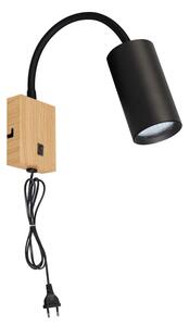 Brilagi - Гъвкава стенна лампа SELE 1xGU10/30W/230V черна/дъбов декор