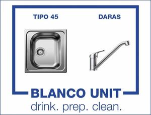 BLANCO TIPO 45 мат и смесител BLANCO DARAS хром Промо пакет мивка със смесител